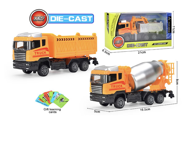 Graafmachine met laadbak-kiepbak speelgoed  - Die Cast metal Alloy voertuigen - 16.5CM