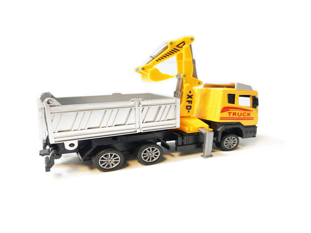 Excavator with bucket tipper toy - Die Cast metal Alloy vehicles - 16.5CM