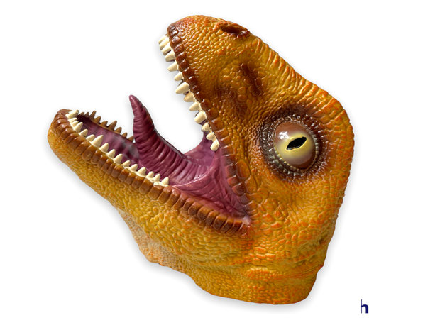 2x Hand Puppet Tyrannosaurus - rubber Realistic dinosaurus speelgoed handpop set