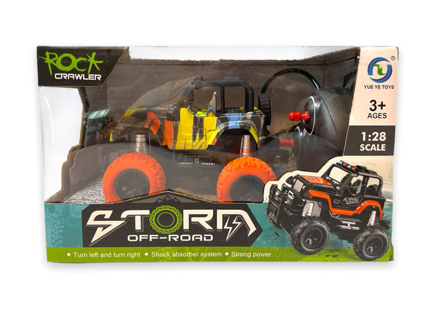 Rc auto painted - afstand bestuurbare rock crawler - speelgoed auto 1:28 - Storm off-road car