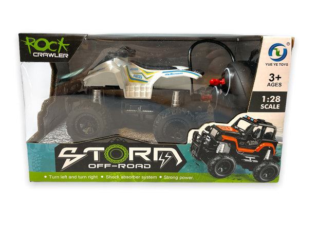 Rc Polite Quad - Remote Controlled Rock Crawler - Toy Quad 1:28 - Storm Off Road Quad