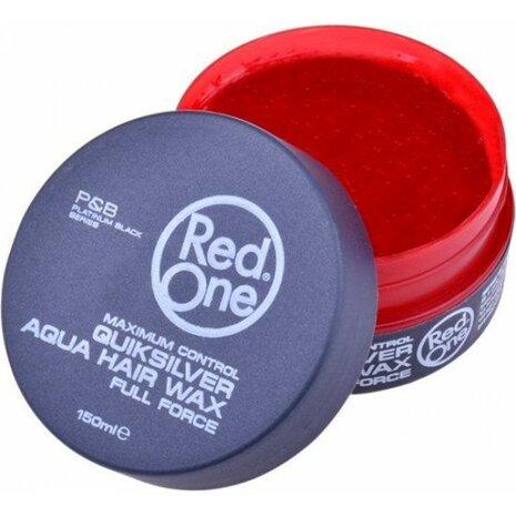Red One Quicksilver - Aqua hair wax Full Force - Maximum Control -  grijs haar wax Red one 150 ml