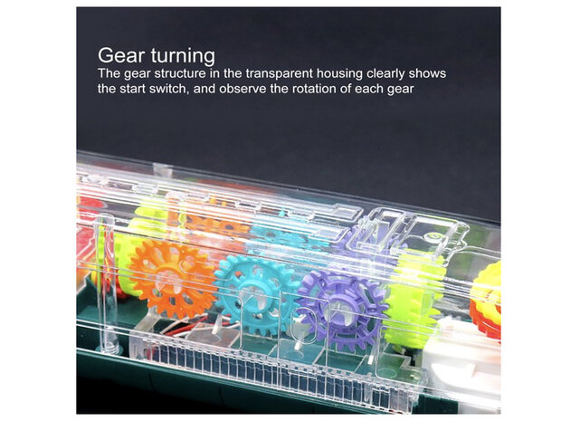 Transparant speelgoed trein met licht en geluid - kan alle kanten rijden - Gear train LED light - 30CM