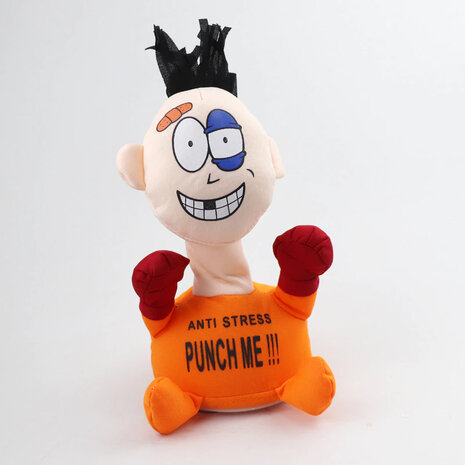 Punch Me Anti Stress pop - interactieve speelgoed boks pop - schreeuwt bij en stoot - 20CM