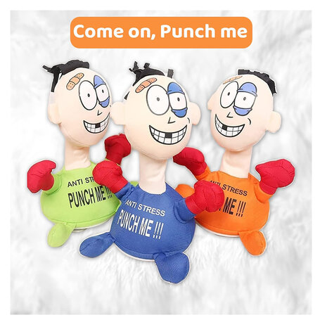 Punch Me Anti Stress pop - interactieve speelgoed boks pop - schreeuwt bij en stoot - 20CM O