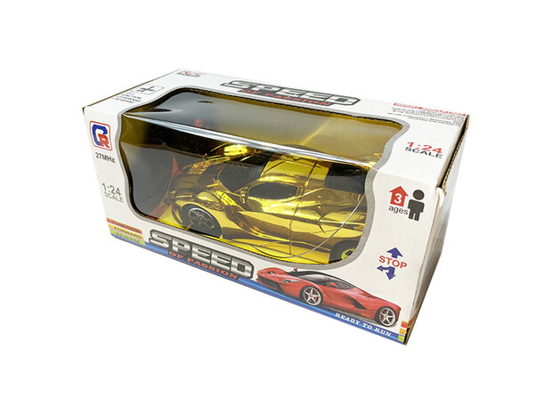 RC Auto - Radiografisch auto op afstand voor kinderen - 1:24 - Speelgoed  auto 27mhz - Speed Of Passion Gold 