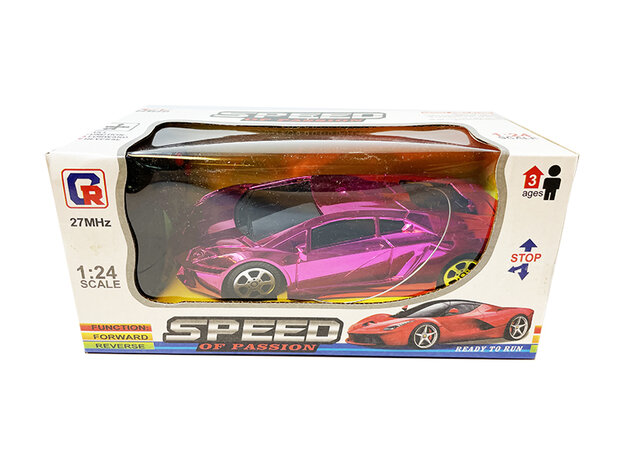 RC Auto - Radiografisch auto op afstand voor kinderen - 1:24 - Speelgoed  auto 27mhz - Speed Of Passion Purple 