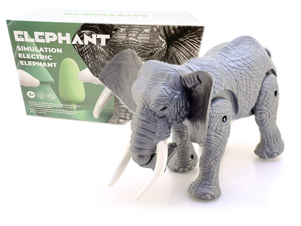 tekst kiem satire Olifant speelgoed - kan lopen en olifanten geluid maken - bewegende staart  - Elephant 27CM - 24winkelen