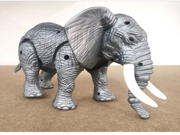Olifant speelgoed - kan lopen en olifanten geluid maken - bewegende staart  - interactieve speelgoed Elephant 27CM
