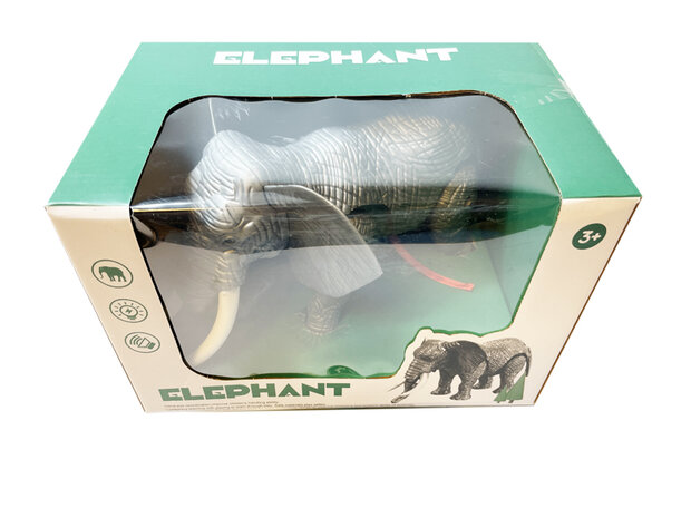 Olifant speelgoed - kan lopen en olifanten geluid maken - bewegende staart  - interactieve speelgoed Elephant 27CM