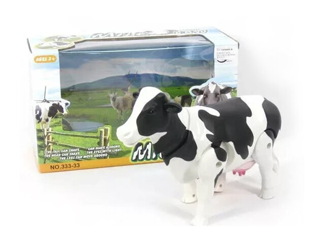 Cow toy - can walk and make cow sounds - with moving tail - interactive toy 25CM