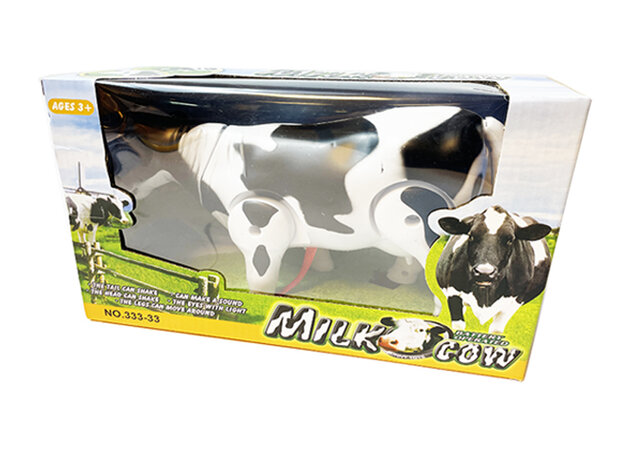 Speelgoed koe - kan lopen en koeien geluiden maken - interactieve - met bewegende staart  - milk Cow 25CM