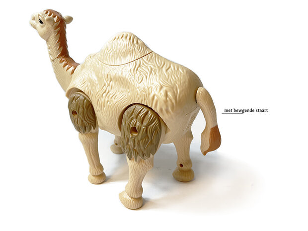 Speelgoed kameel - kan lopen - maakt kamelen geluiden - muziek - interactief - bewegende staart  - Desert Camel 24CM