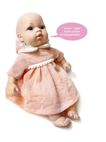 Kanon Telegraaf Canberra Babypop Bonnie - Schattige en zachte knuffel baby pop - maakt 12  babygeluiden - 30.5CM - 24winkelen