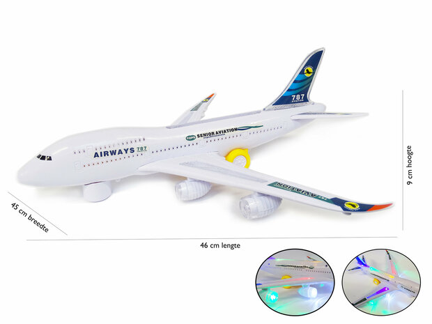 Airbus speelgoed vliegtuig  A380  met licht en geluid 44cm