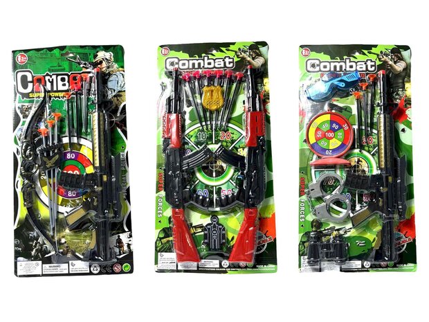Toy gun and bow and arrow set