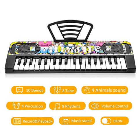 Speelgoed Keyboard met 37 tonen - met microfoon - 45 CM&nbsp;