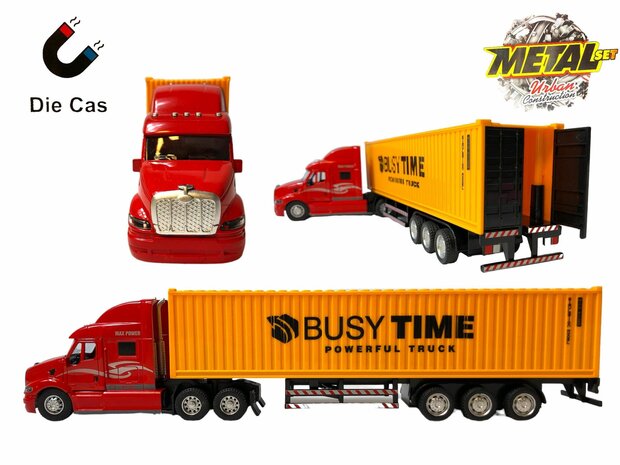 Vrachtwagen met Container Oplegger
