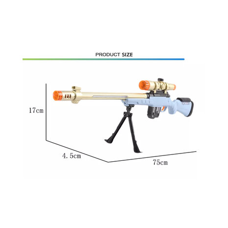 Sniper Rifle rifle with LED lights, vibration and shooting sounds - sniper toy gun &nbsp;75CM
