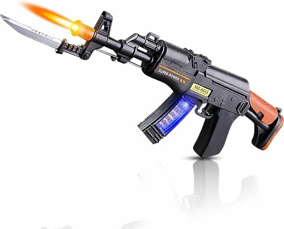 Caius Uitlijnen Publicatie Speelgoed geweer met schiet geluiden en led verlichting 41CM - 24winkelen