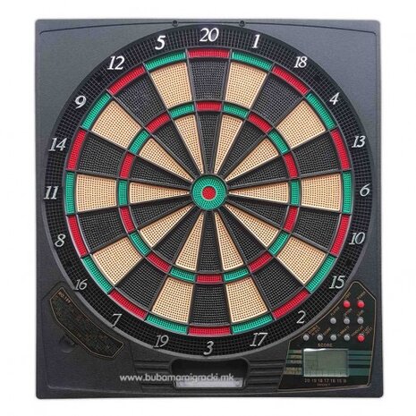 Elektronische dartbord - incl. 6 pijlen -  21 spellen - 45 cm