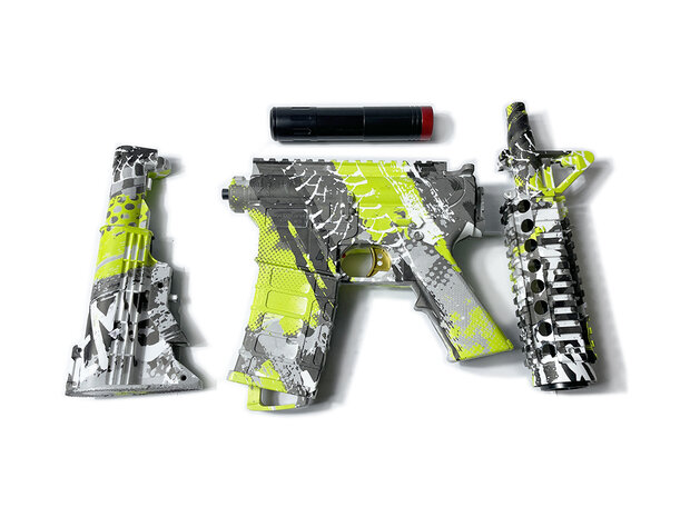 Gel Blaster- Elektrische geweer  - Green Graffiti  M4- compleet set incl. gel ballen - oplaadbaar - 75CM