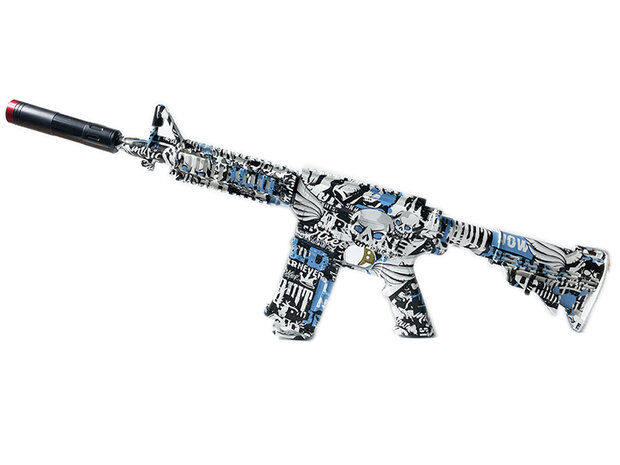 Gel Blaster- Elektrische geweer  - Graffiti  M4- compleet set incl. gel ballen - oplaadbaar - 75CM