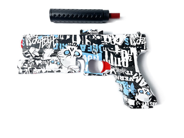 Gel Blaster- Elektrische pistool  - Graffiti  - compleet set incl. gel ballen - oplaadbaar - 37 CM