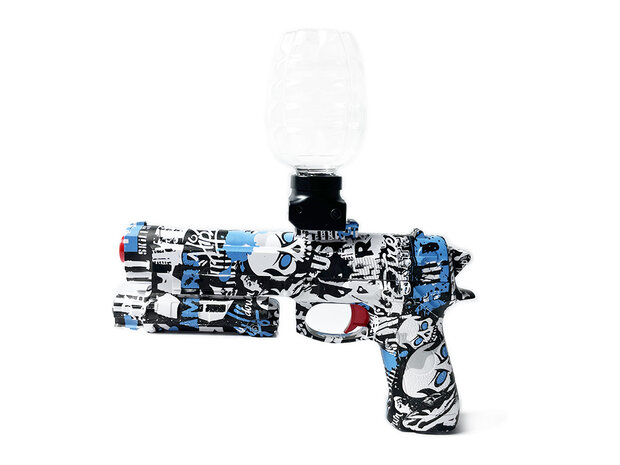 Gel Blaster- Elektrische pistool  - Blue Graffiti  - compleet set incl. gel ballen - oplaadbaar - 38CM