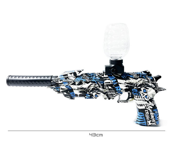 Gel Blaster- Elektrische pistool  - Black Graffiti  - compleet set incl. gel ballen - oplaadbaar - 43CM