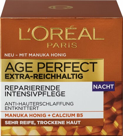L'ORÉAL PARIS Nachtcrème AGE PERFECT Extra Rijke Manuka Honing, 50 ml