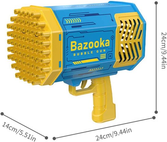 Bubble Gun Bazooka - bubble maker - soap bubble machine - 69 holes for 5000 bubbles - rechargeable