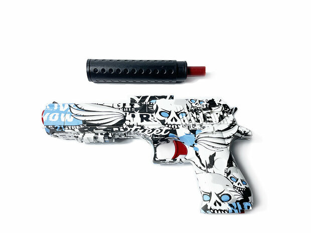 Gel Blaster - Blue Graffiti - compleet set incl. gel ballen + pijlen - oplaadbaar - 39CM