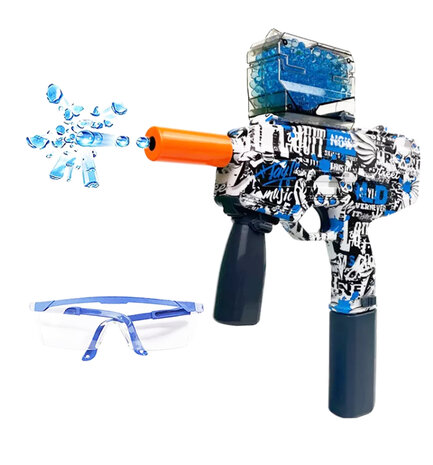 Gel Blaster - MP9  - Blue Graffiti - compleet set - oplaadbaar - 31CM