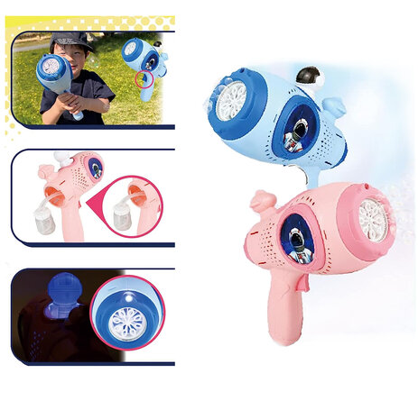 Space Gun Bubbles - Bubble toy gun - shoots bubbles automatically - incl. soap