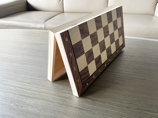 Magnetisch Schaakbord met Schaakstukken - Chess King - 29x29 cm - Schaken - Schaakspel - Hout - Opklapbaar