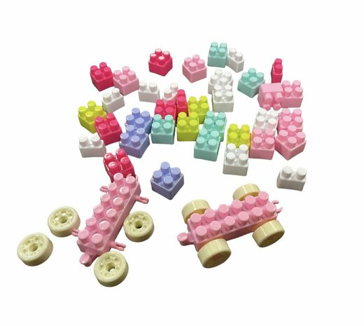 Bouwblokjes in auto verpakking - 46 stuks blokjes speelgoed