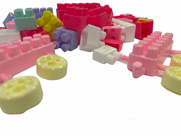 Bouwblokjes in auto verpakking - 65 stuks blokjes speelgoed