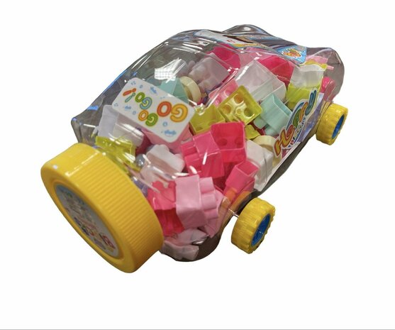 Bouwblokken in auto verpakking - 65 stuks blokjes speelgoed