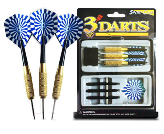 Darts set of 3 pieces - Darts - Red flags - incl. darts shafts 