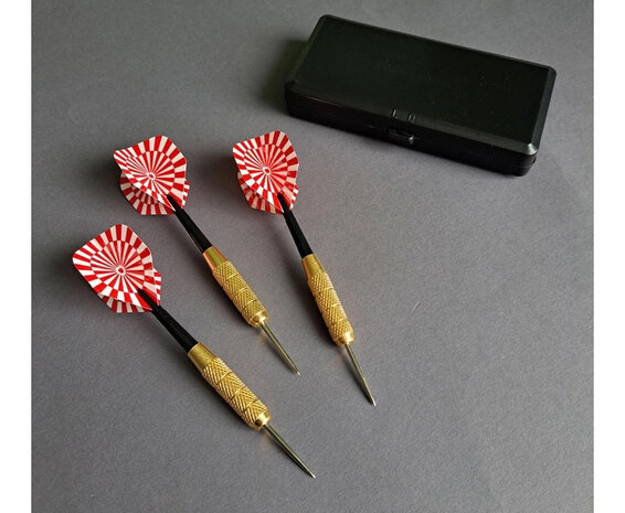 Dartpijlen set van 3 stuks - Darten - Rood vlaggen - incl. darts shafts