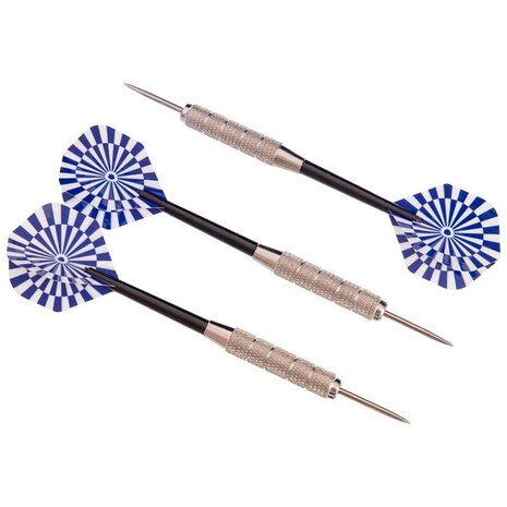 Dartpijlen set - 3 stuks - Darten - druppelvormige darts incl. darts shafts en hoesje - Blauw