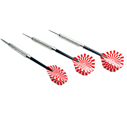 Dartpijl - 3 stuks staal dartpijlen - Darten -  incl. darts shafts en opbergdoos- rood