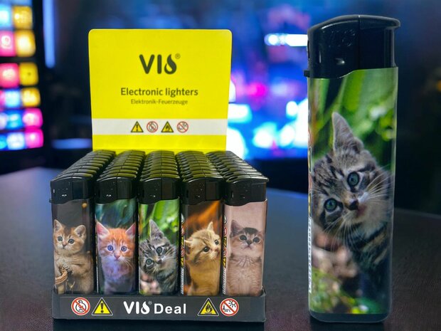 Click lighters 50 ST With Cat print lighters.