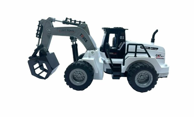 toy rc vehicle with grab crane - 1:50 - radio-controlled work vehicle white