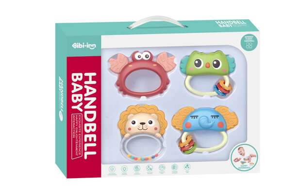 Baby rammelaar set - 4 stuks - Bijtring - baby speelgoed
