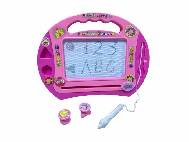 Magnetic Color Drawing Board - incl. accessories - toys - 33X25 cm pink