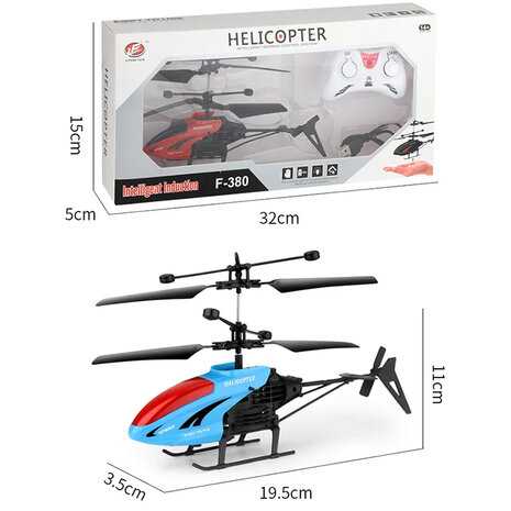 Rc helikopter - met hand en afstandsbediening bestuurbaar - Blauw
