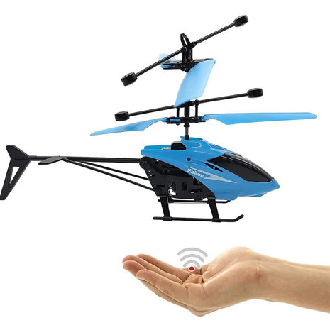 Rc helikopter - met hand en afstandsbediening bestuurbaar - Blauw