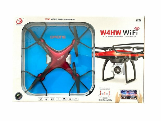 Drone met live camera - Wifi - app control - 2.4GHZ - Hover functie - Rood